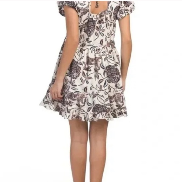 House of Harlow Puff Sleeve Dress Floral Ozzie Mini Dress Size Small - Picture 2 of 9